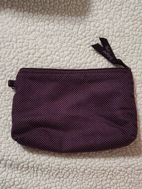 Thirty-One Women's Purple Polka Dot Zip Makeup Bag